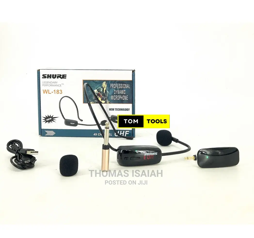 WL183 Rechargeable UHF Wireless Head Microphone With 49 Chan