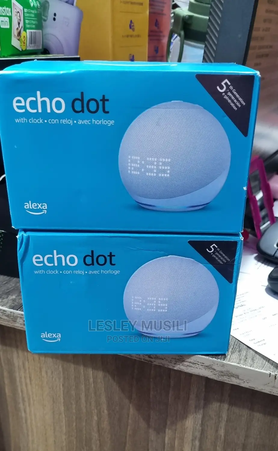 Echo Dot (5th Gen) With Clock and Alexa | Cloud Blue
