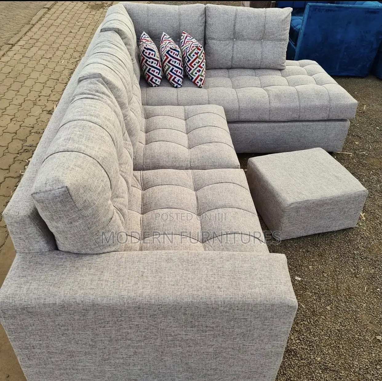 Modern 6 Seater L-Seat Sofa