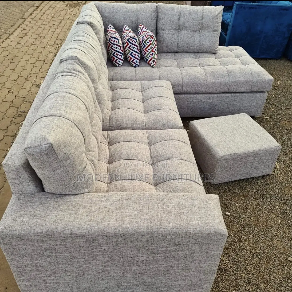 Modern 6 Seater L-Seat Sofa