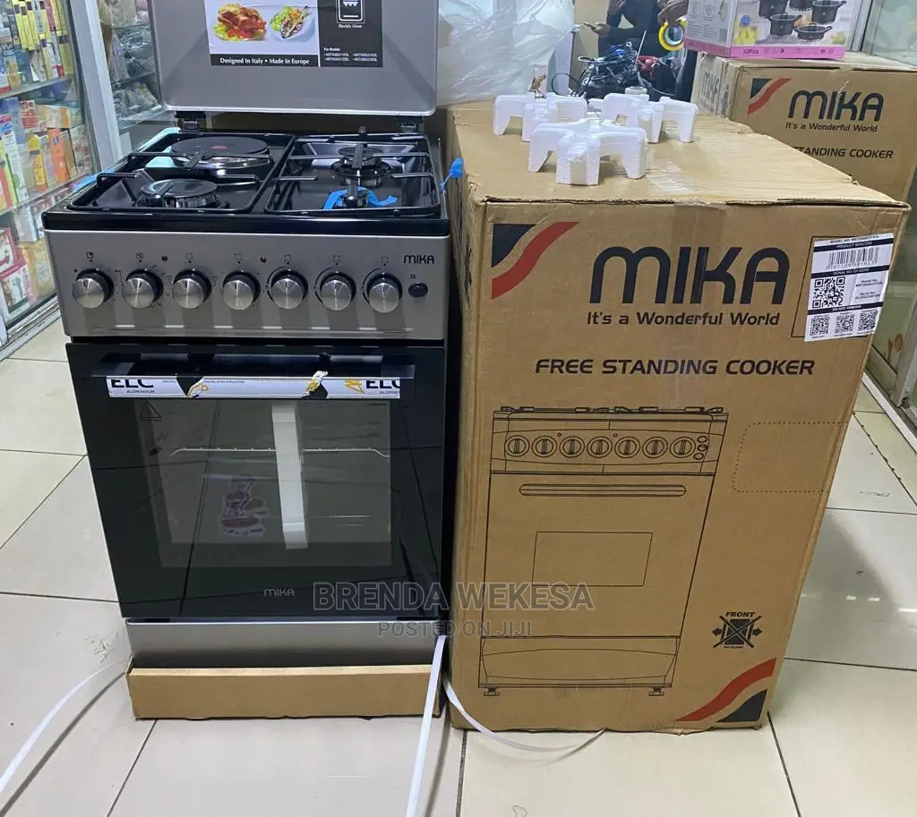 Mika Standing Cooker, 50cm X 60cm, 3 + 1, Electric Oven,
