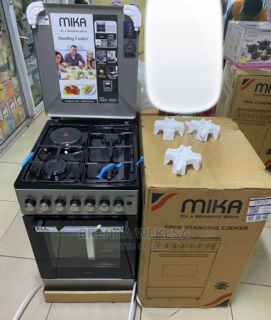 Mika Standing Cooker, 50cm X 60cm, 3 + 1, Electric Oven,
