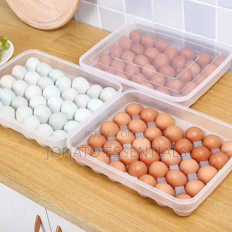 34 Eggs Tray Container Storage Box With Lid