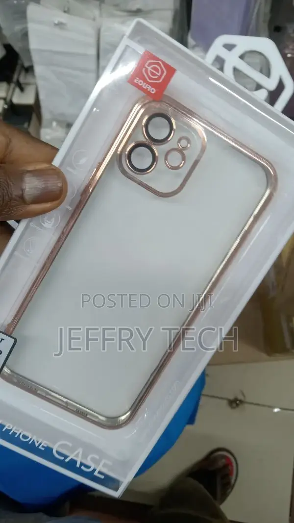 iPhone 12 - Clear Silicone Case With Rose Gold Edge