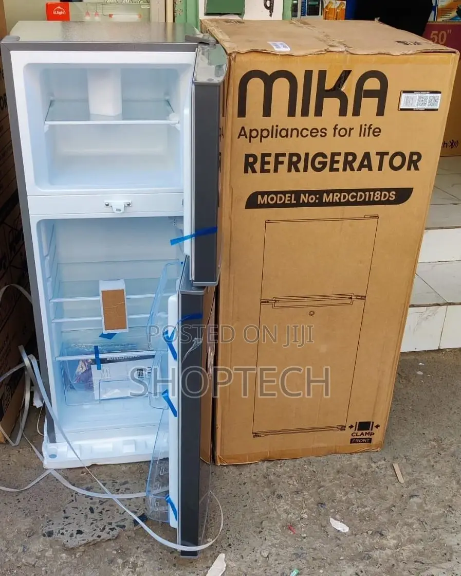*Mika 118litres Double Door Refrigerator