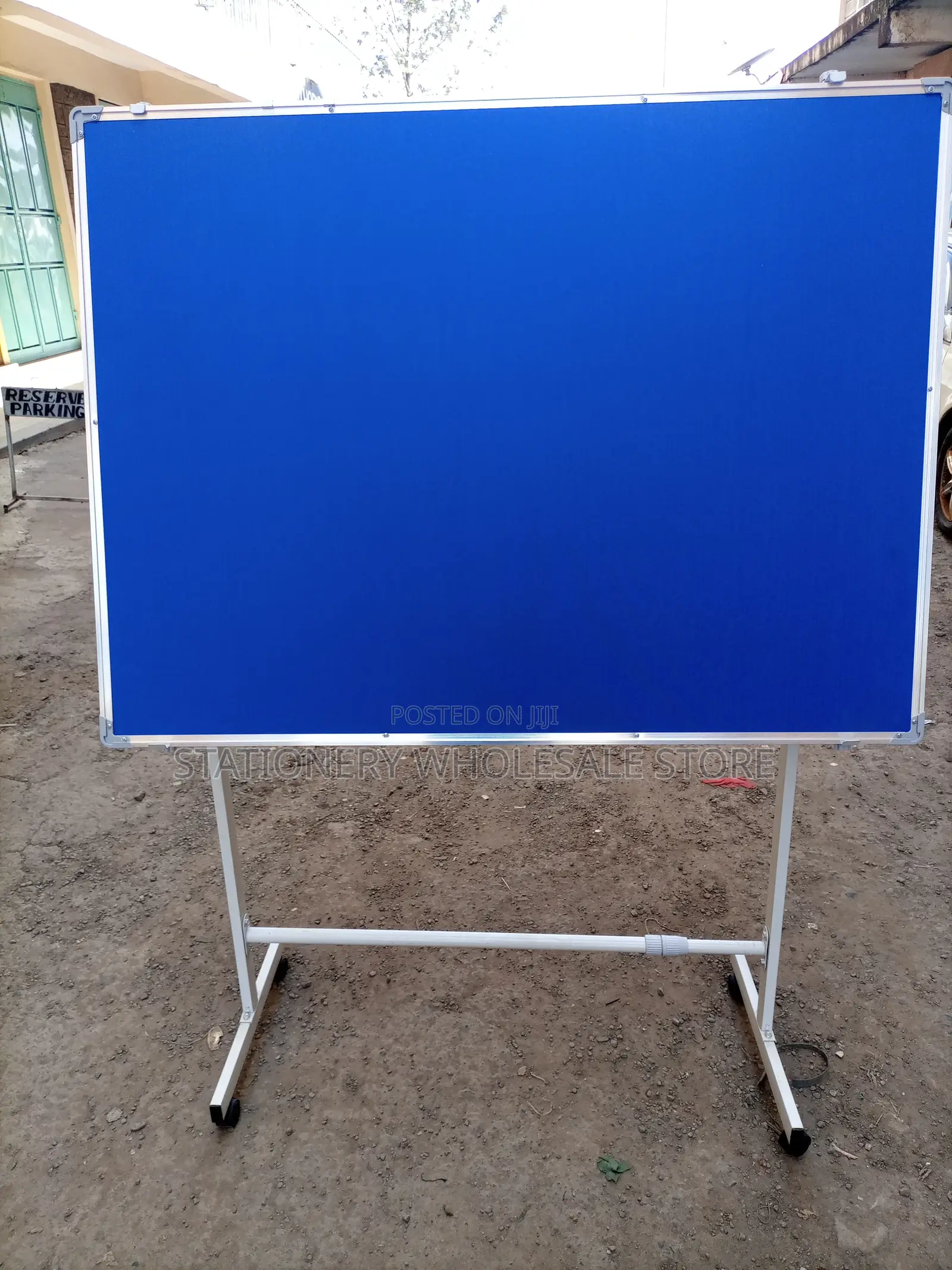Notice Board With Wheeled Stand 4ft X 4ft -Double Sided