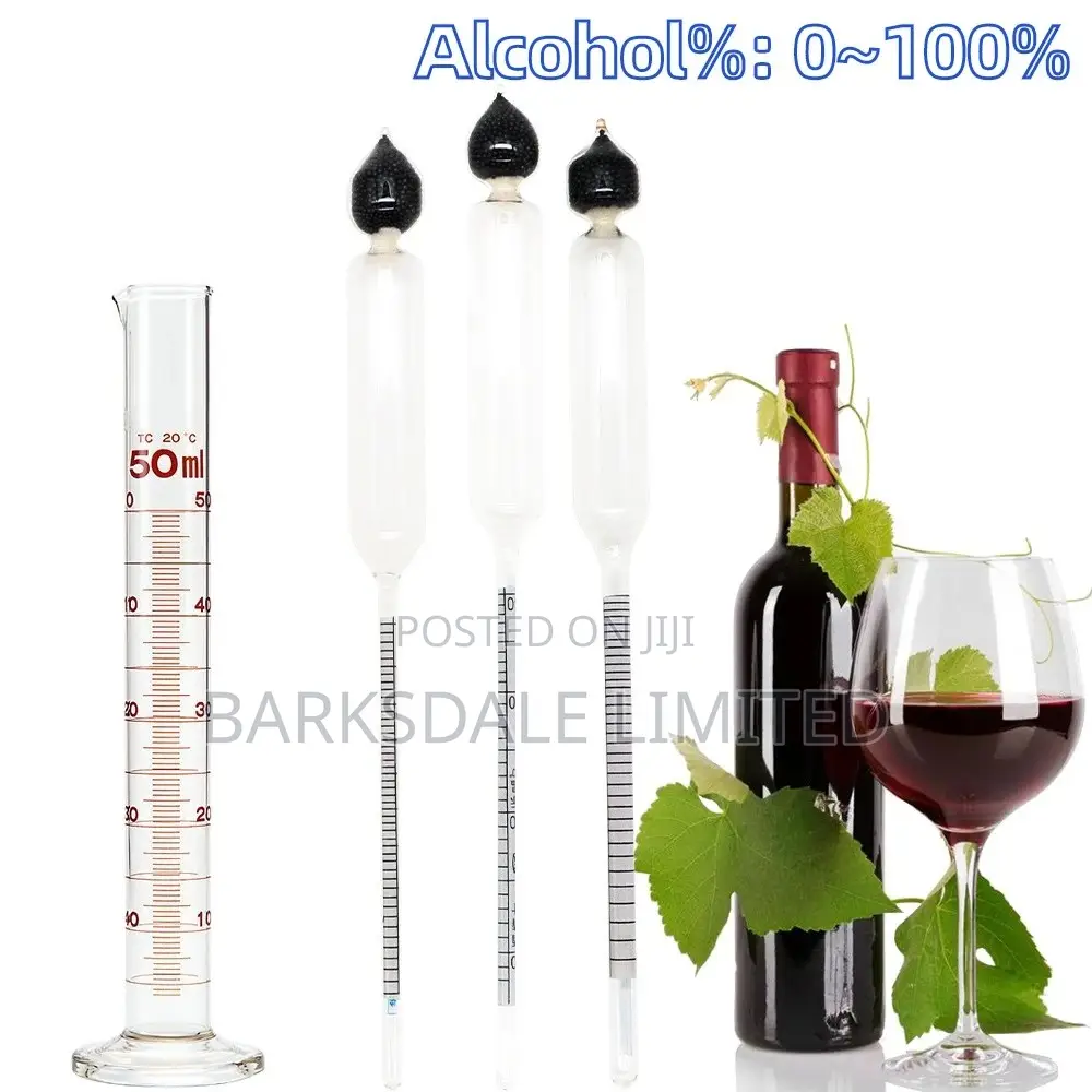 Hydrometer Alcoholmeter 0-100 Alcohol Meter Test Thermometer