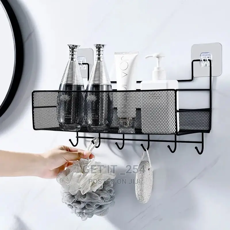 *Wall-Mounted Bathroom Shelf Shower Shampoo Rack