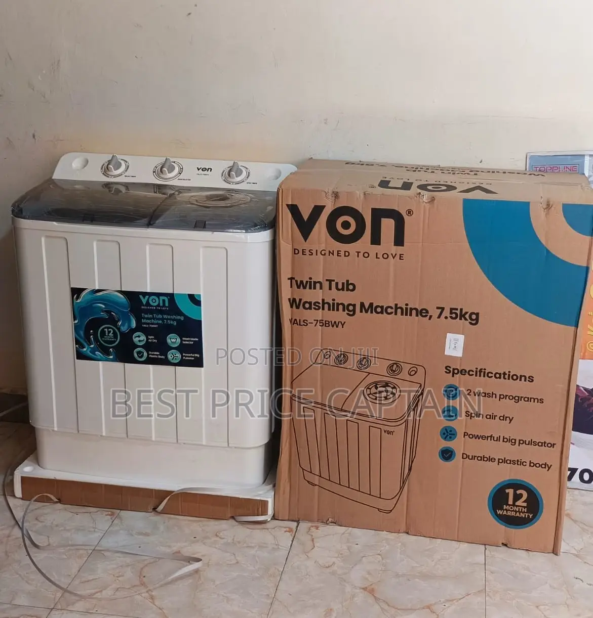 Von 7.5 Washing Machine Twin Tub