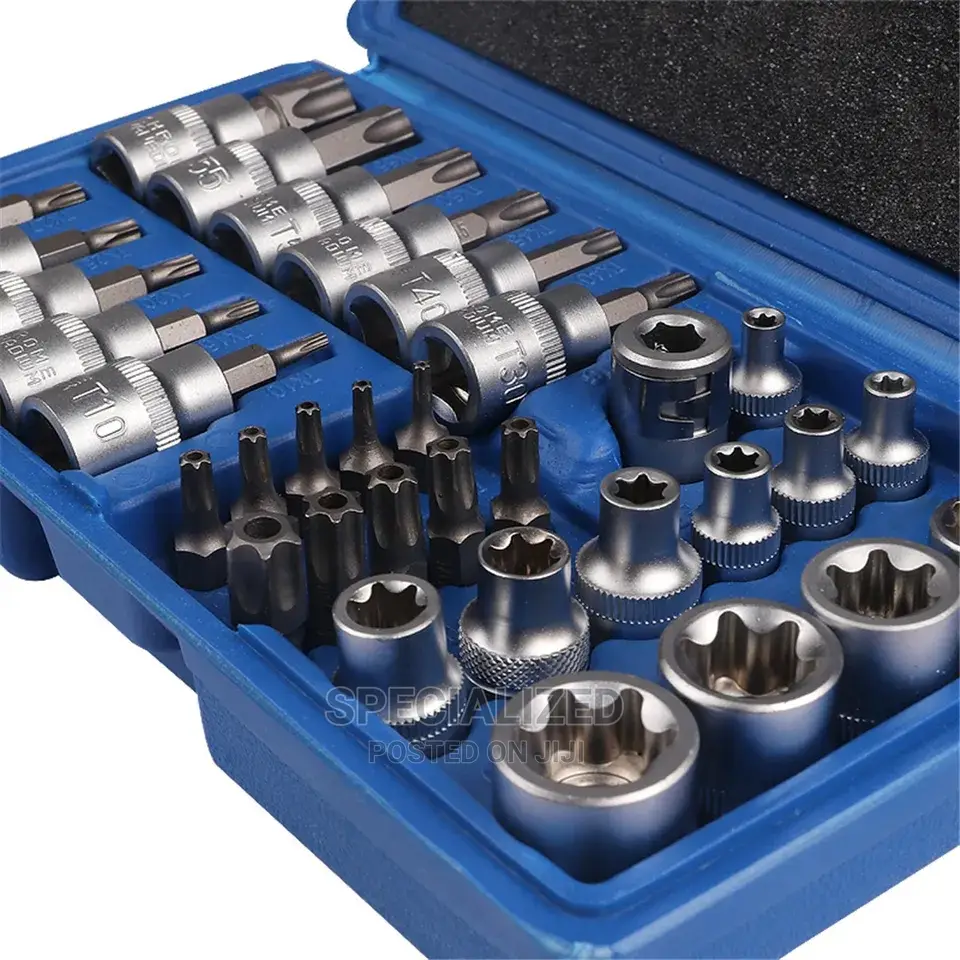 34 Piece Etorx and Torx Socket Bit Set Kit Male Female Torx Socket Set
