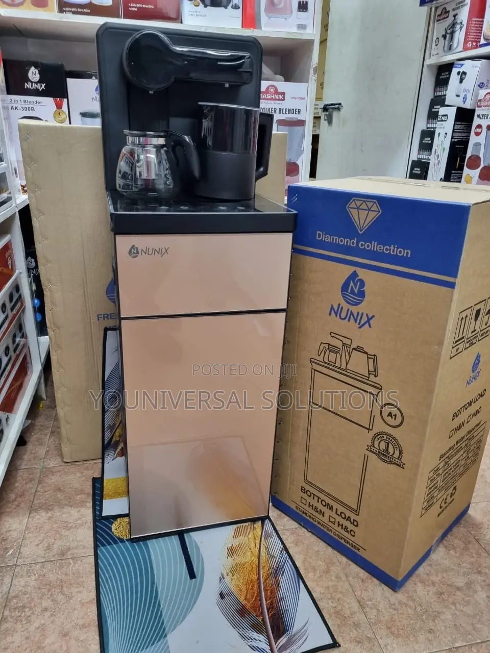 Black Nunix A1c Bottom Load Hot and Cold Dispenser