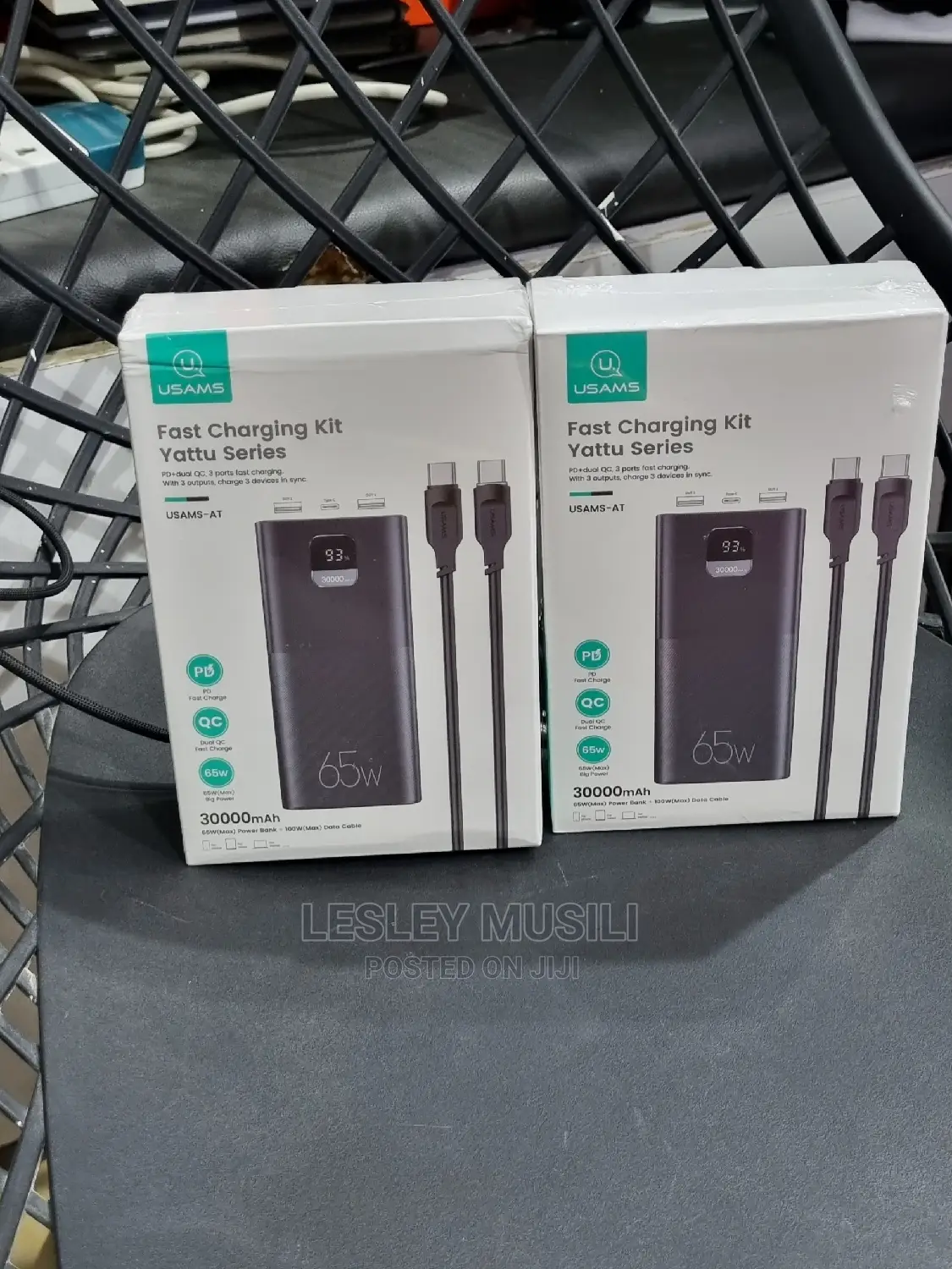 Usams 30000mah Pd 65w Fast Charging Power Bank for Macbook