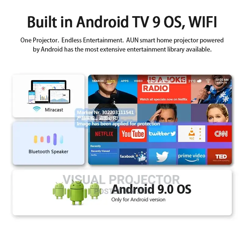 Aun A001 PRO Android Projector