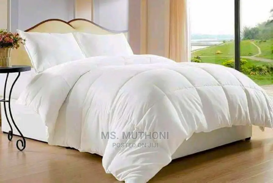 *High Quality Plain White Cotton Duvet (Duvet ,2 Pillow Case