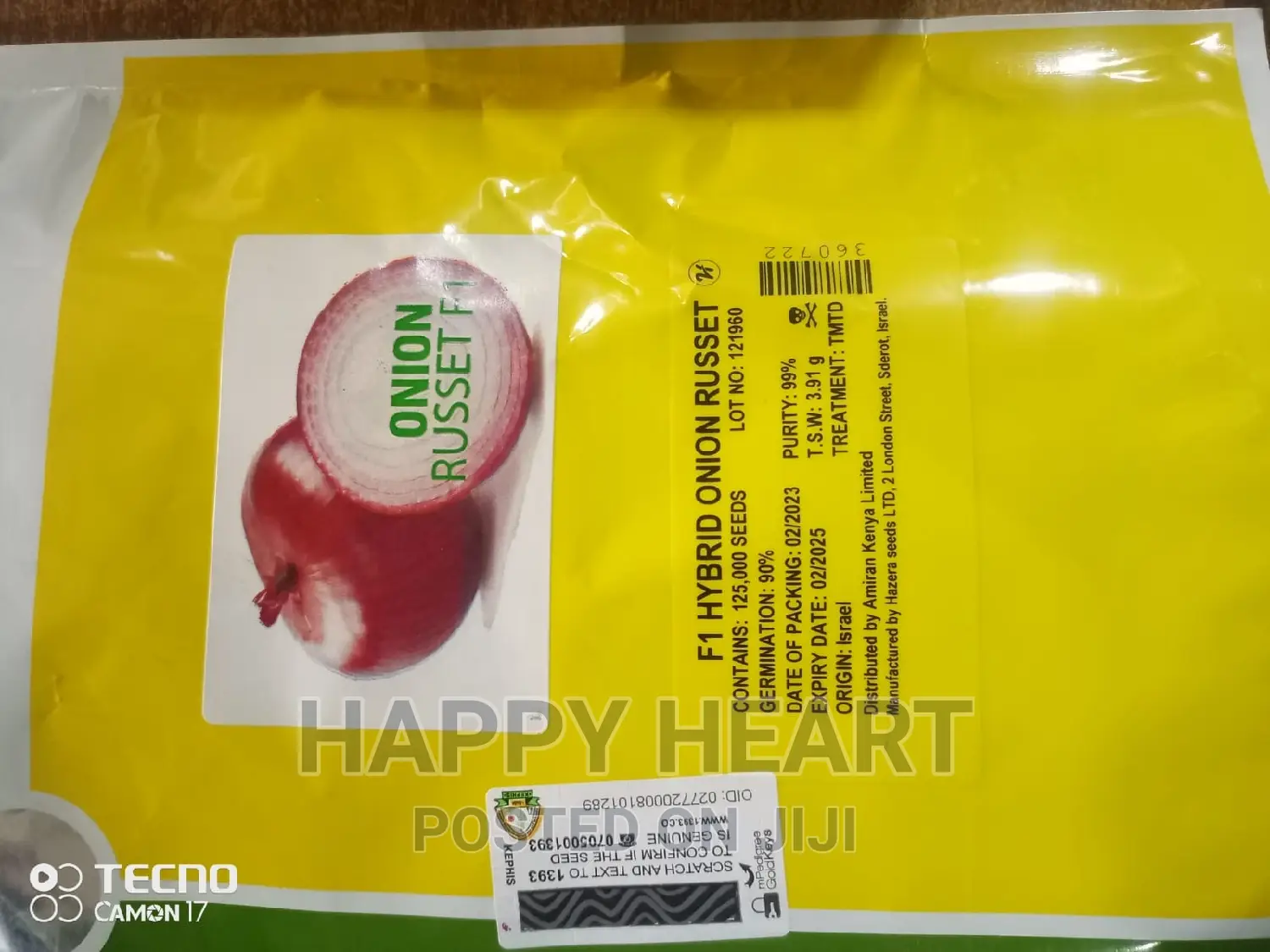 Russet F1 Hybrid Onion 500G(125,000 Seeds)