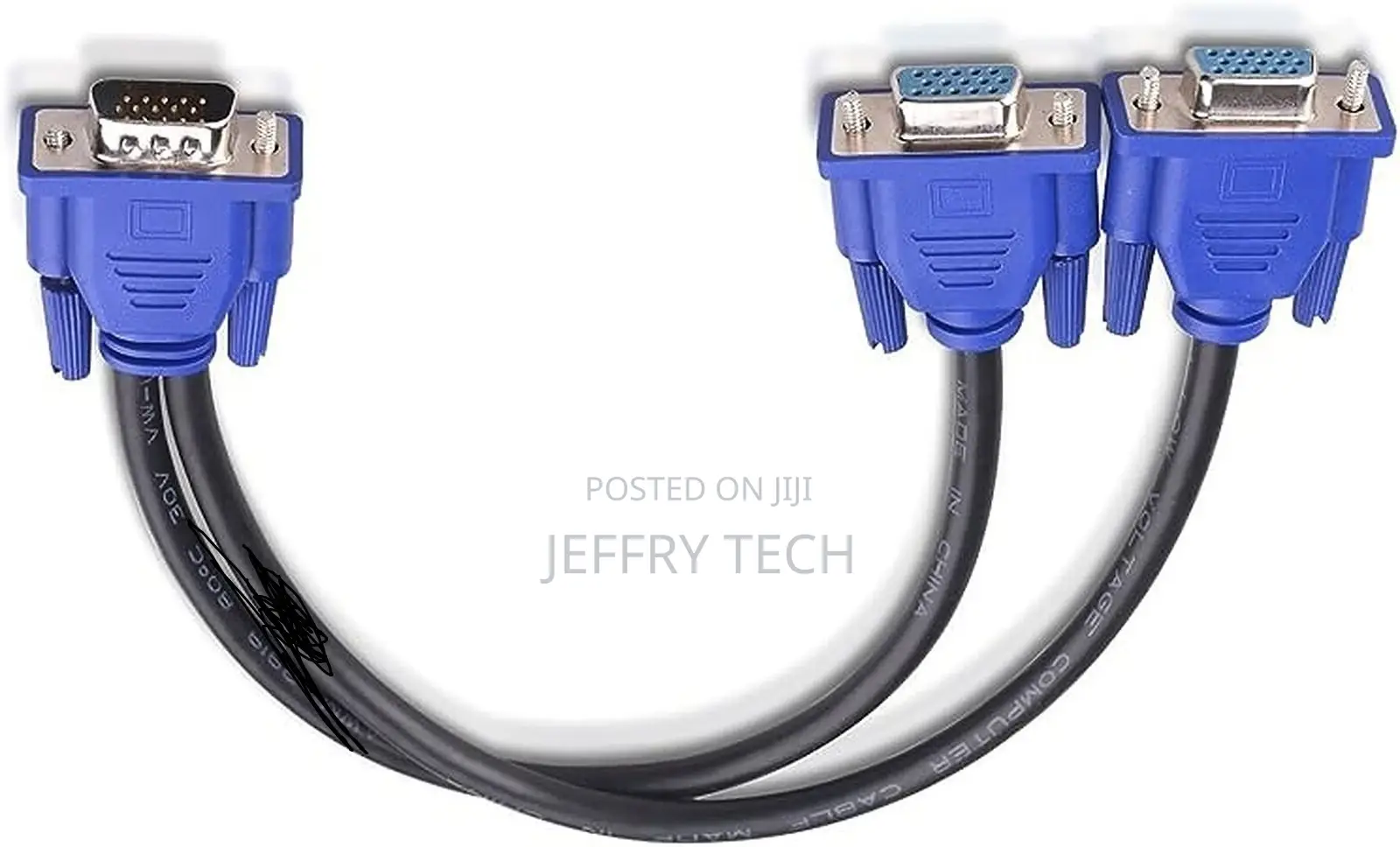 VGA Splitter Cable Dual VGA Monitor Y Cable 1 Male to 2 Fema