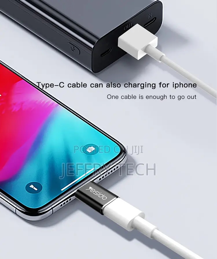 USB C Female To Lightning Male Adapter Charging Yesido