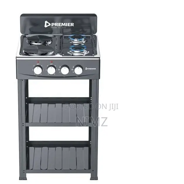 Standing 4 Gas Burner With Storage Shelf