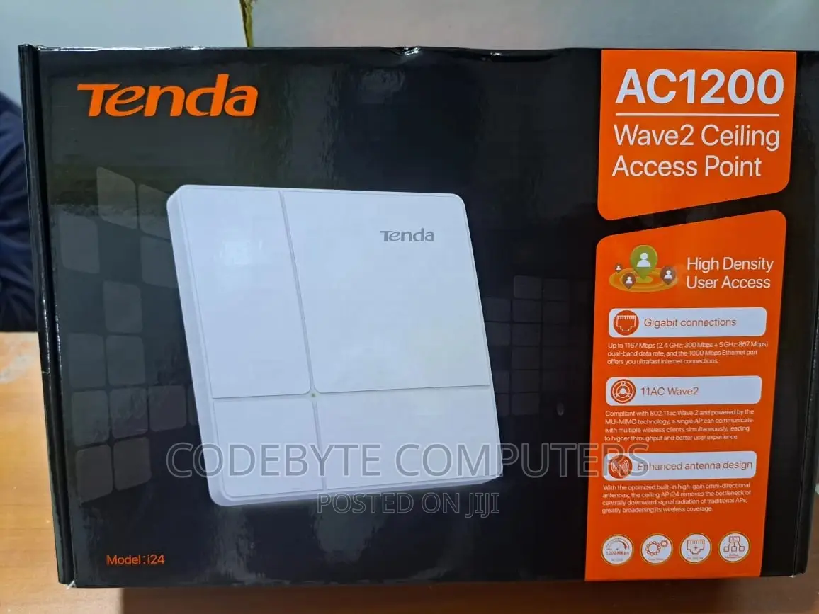 Tenda I24 Ac1200 Dual Band Ceiling Mount Wireless Access Point
