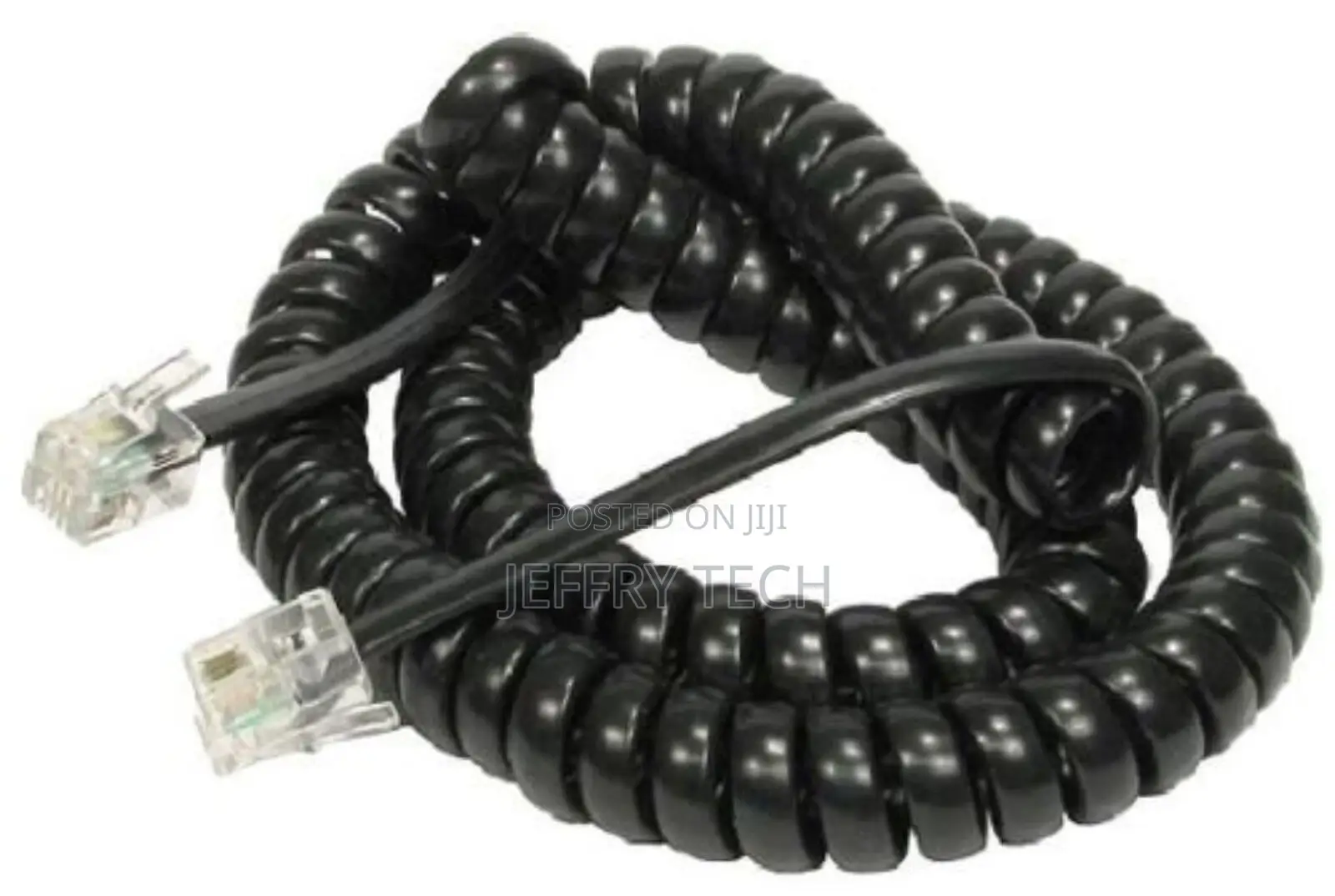 Curly Black Replacement Telephone Handset Lead Wire Cable R