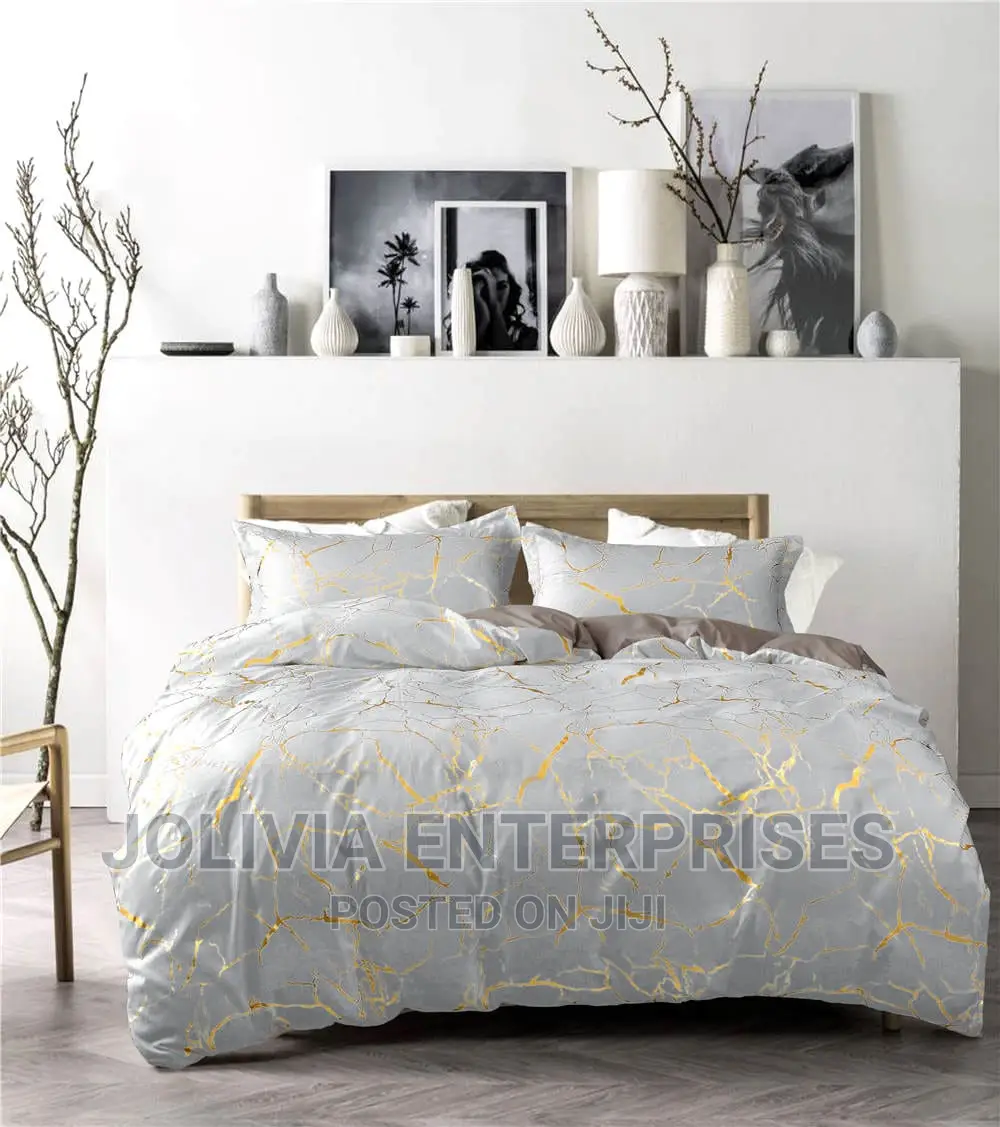 Luxury Gold Marble Texture Foil Style Duvet Cover Set