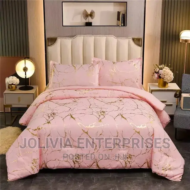 Luxury Gold Marble Texture Foil Style Duvet Cover Set