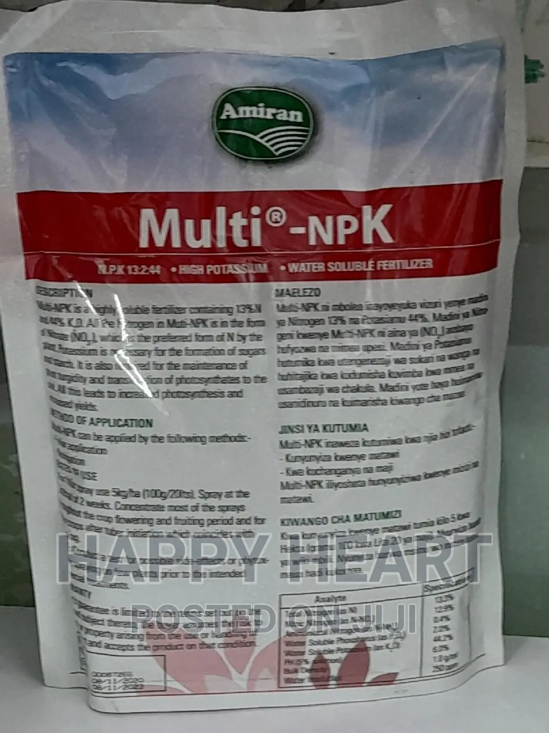 Multi -NPK 13:2:44 Foliar Fertiliser 1kg