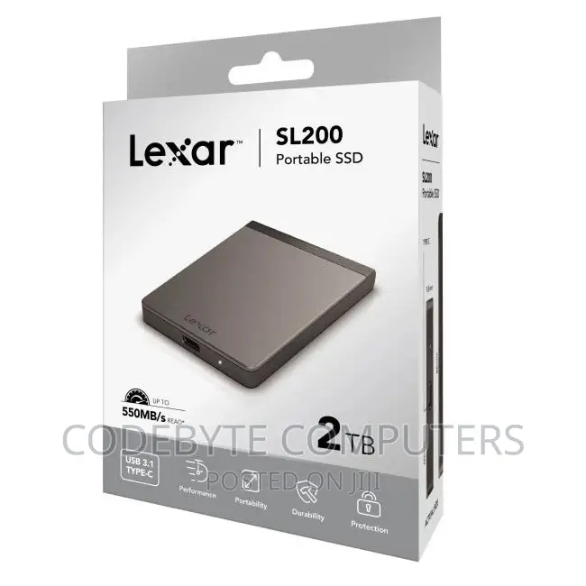 Lexar External Portable SSD 2TB, Up to 550mb/S