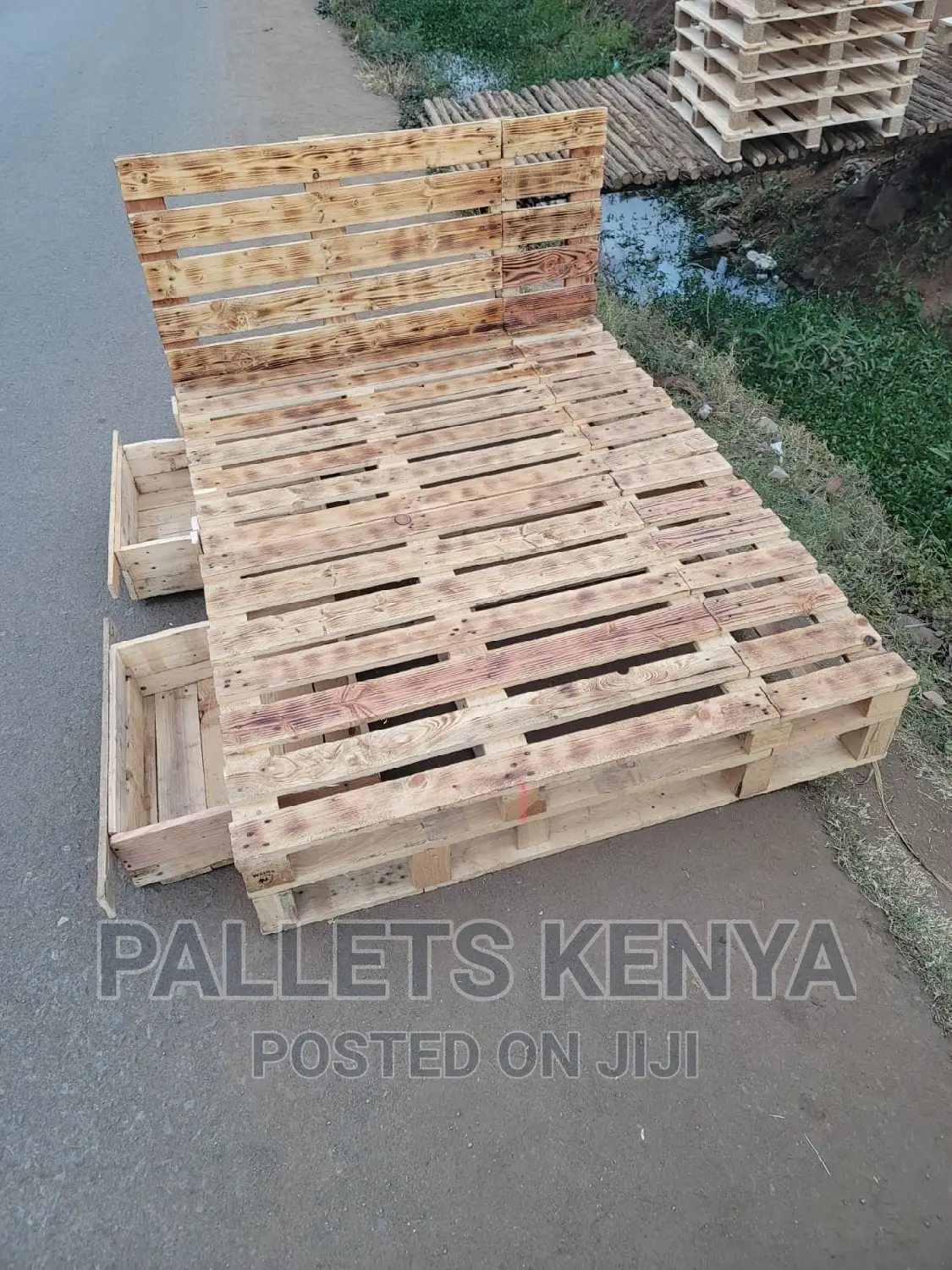 Pallet Bed- Detachable With Drawers (5*6zxc)