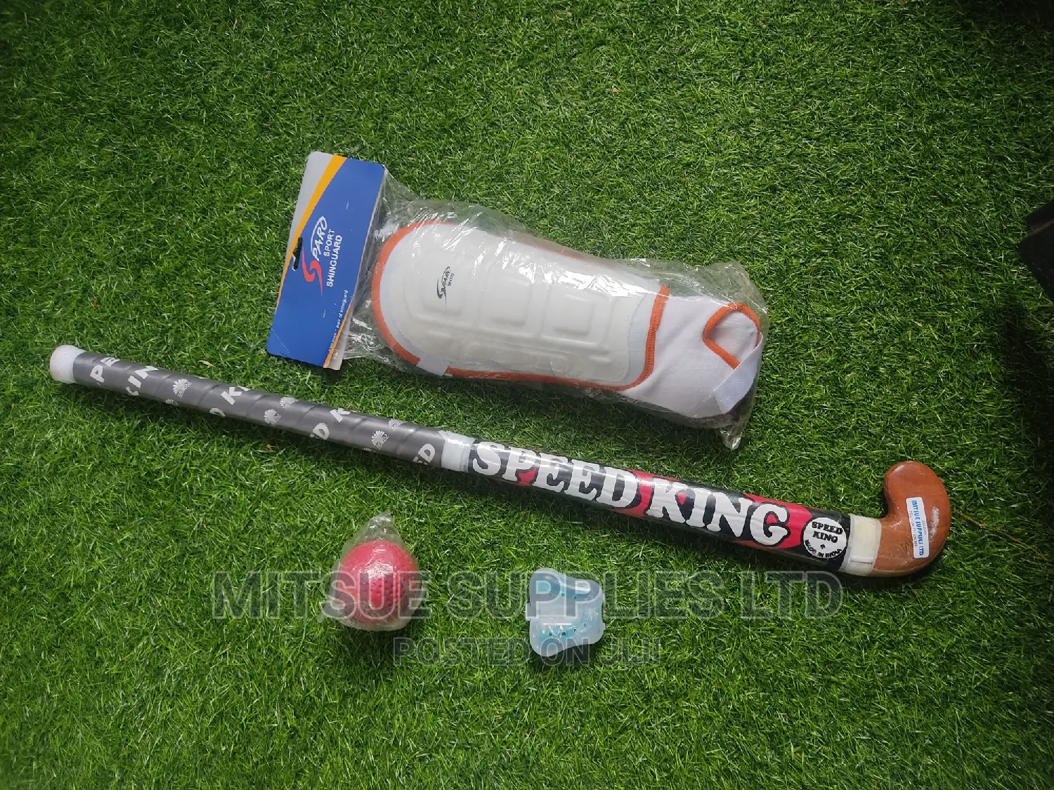 Hockey Combo Beginner - Stick,Mouthguard,Shinguards,Ball