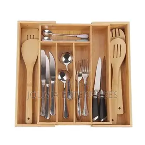 Expandable Bamboo Cutlery Organizer