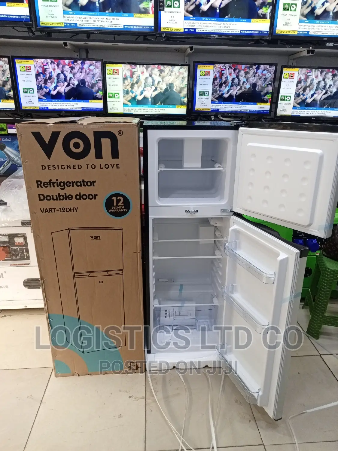 Von VART-19DHY Double Door Fridge 136L – Silver