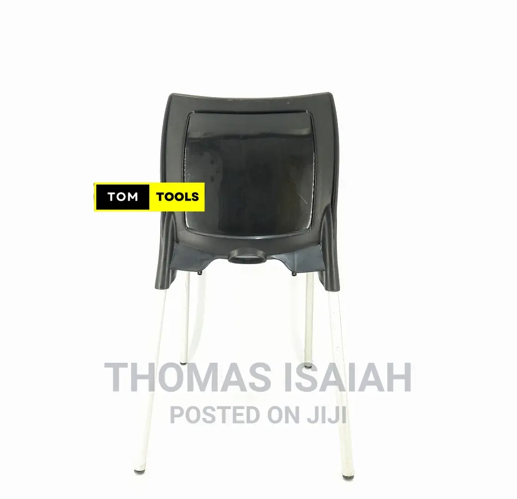 Black Bruno Strong Armless Comfortable Plastic Chair With Me