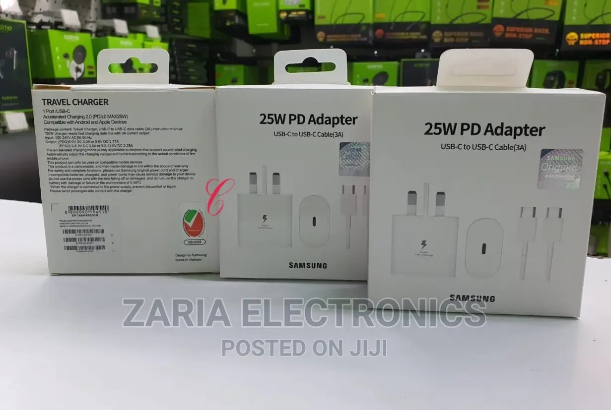 25watts Samsung Power Adapter With Type C Cable
