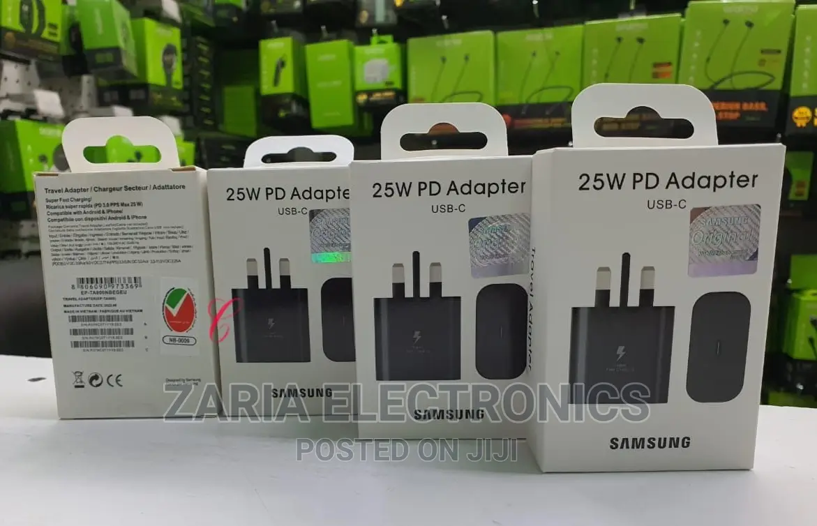 25watts Samsung Power Adapter With Type C Cable