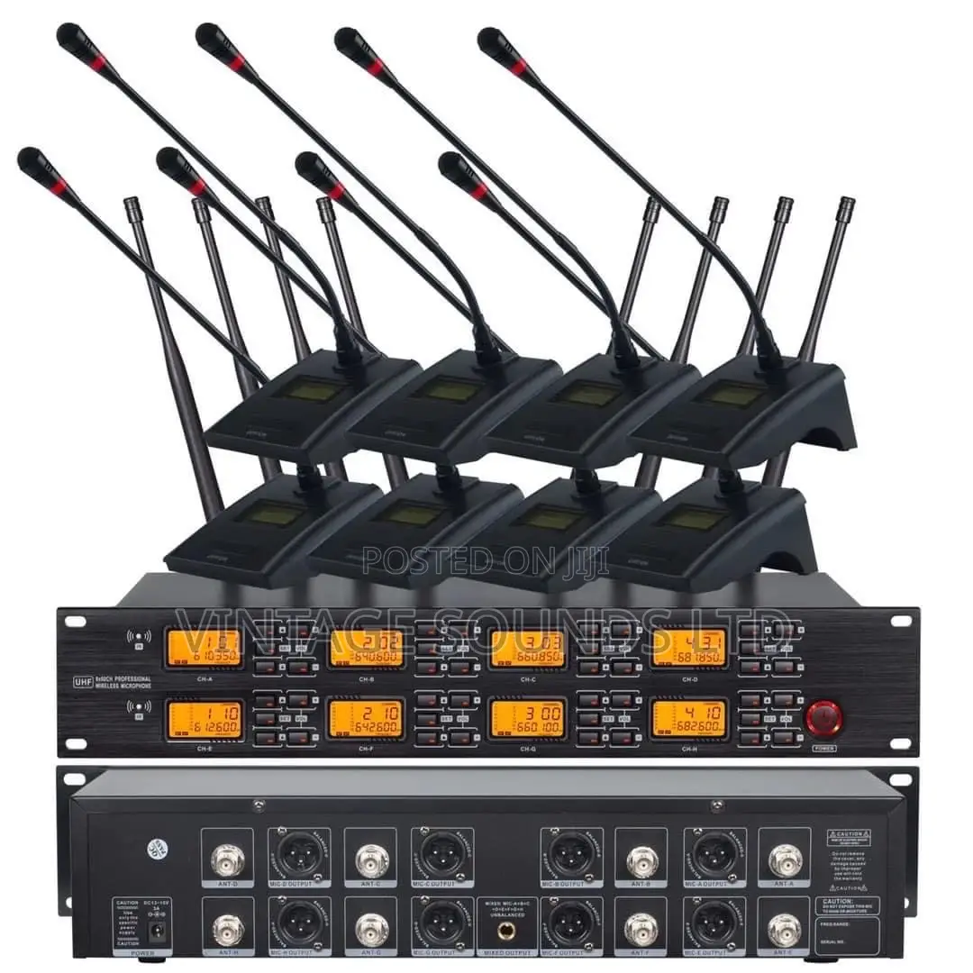 Gooseneck 8 Channel Conference Wireless Microphones