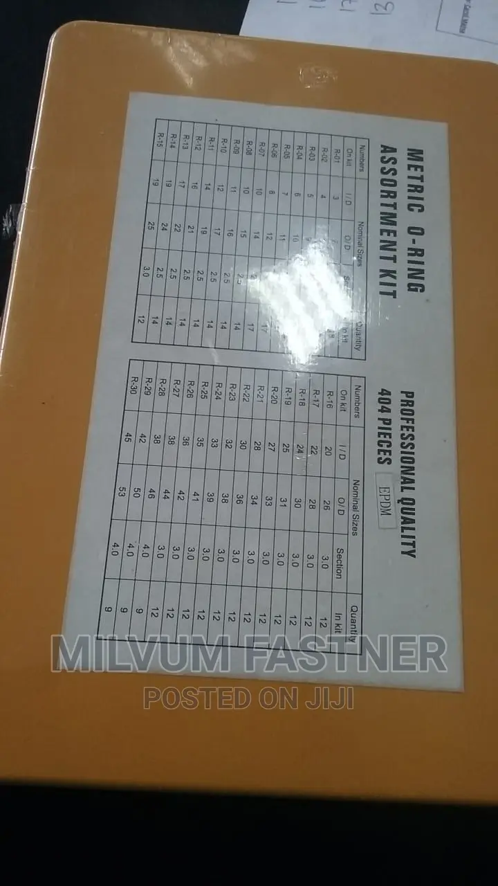 Epdm Oring KIT High Temperatures 404pcs