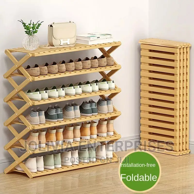 Bamboo Foldable Shoerack