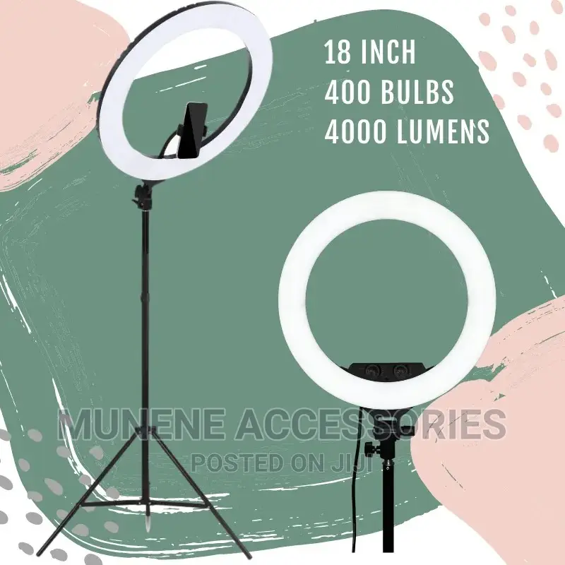 18inch Ringlight 2.1M Tripod -Remote - 3 Phone Holder