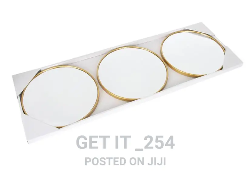3 in 1 Wall Round Mirrors a Set. 25cm Diameter