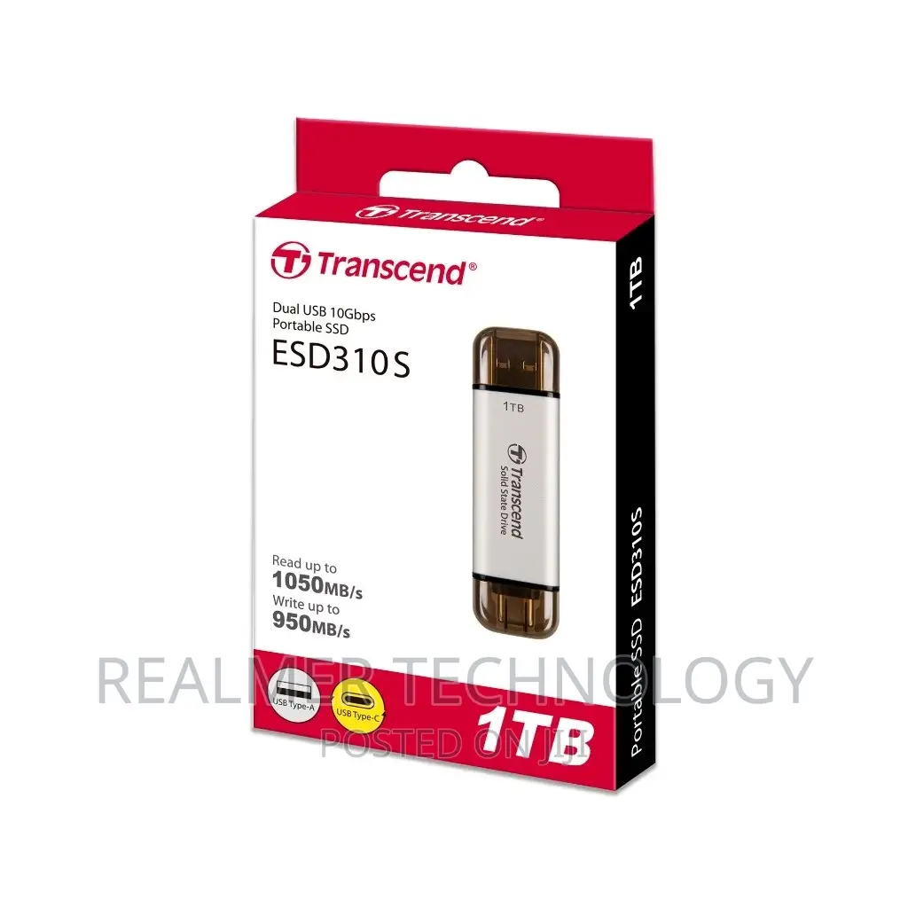 Transcend 1tb, External SSD *Flash*, Esd310s, Usb 10gbps,