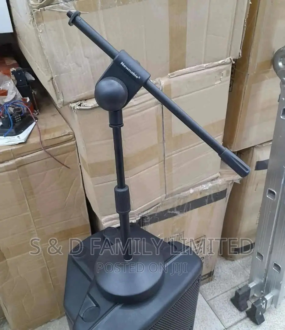 Desktop Mic Stand With Round Base+Adjustable Height