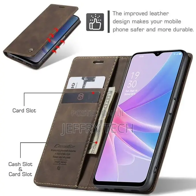 Oppo A78 Case, Retro PU Leather Wallet Case Card Slots Flip