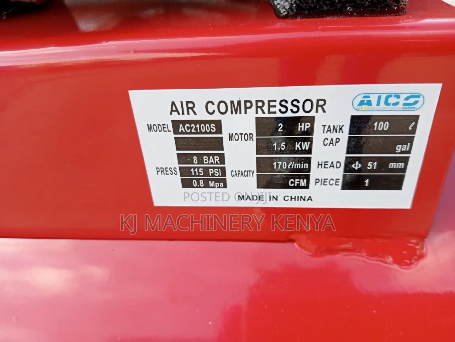 100litres AICO Compressor (Belt Driven)