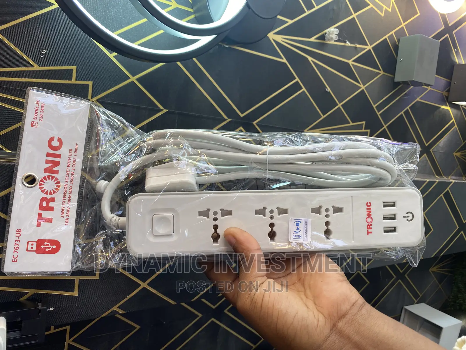 Original Tronic 3 Way Extension With USB - EC 7673-Ub