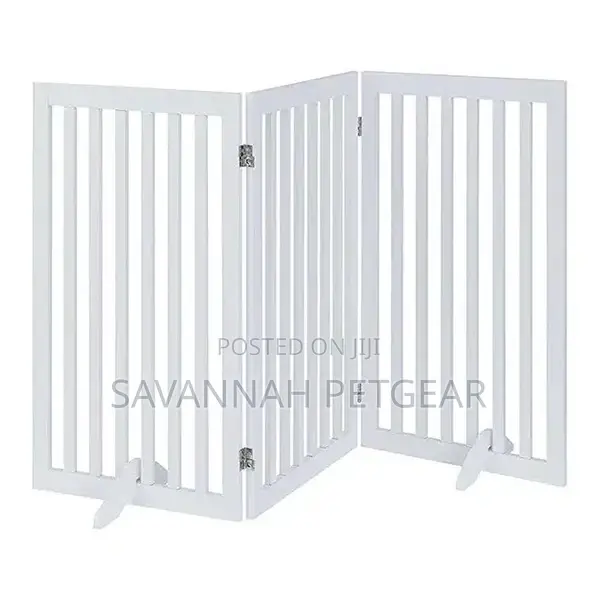 Indoor Freestanding Wooden Dog Gate, Foldable