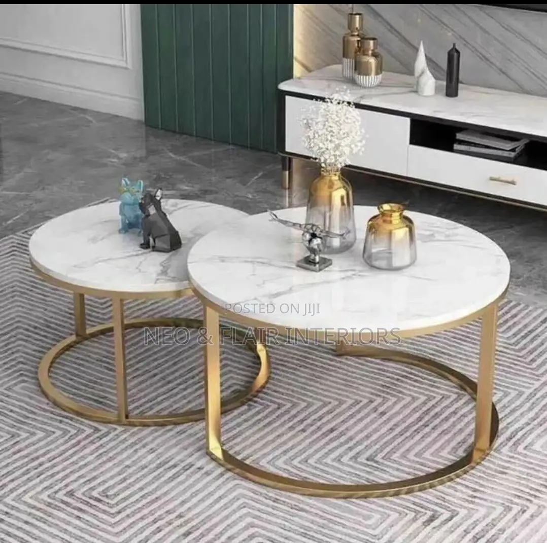 Marble Effect Glass Nesting Tables