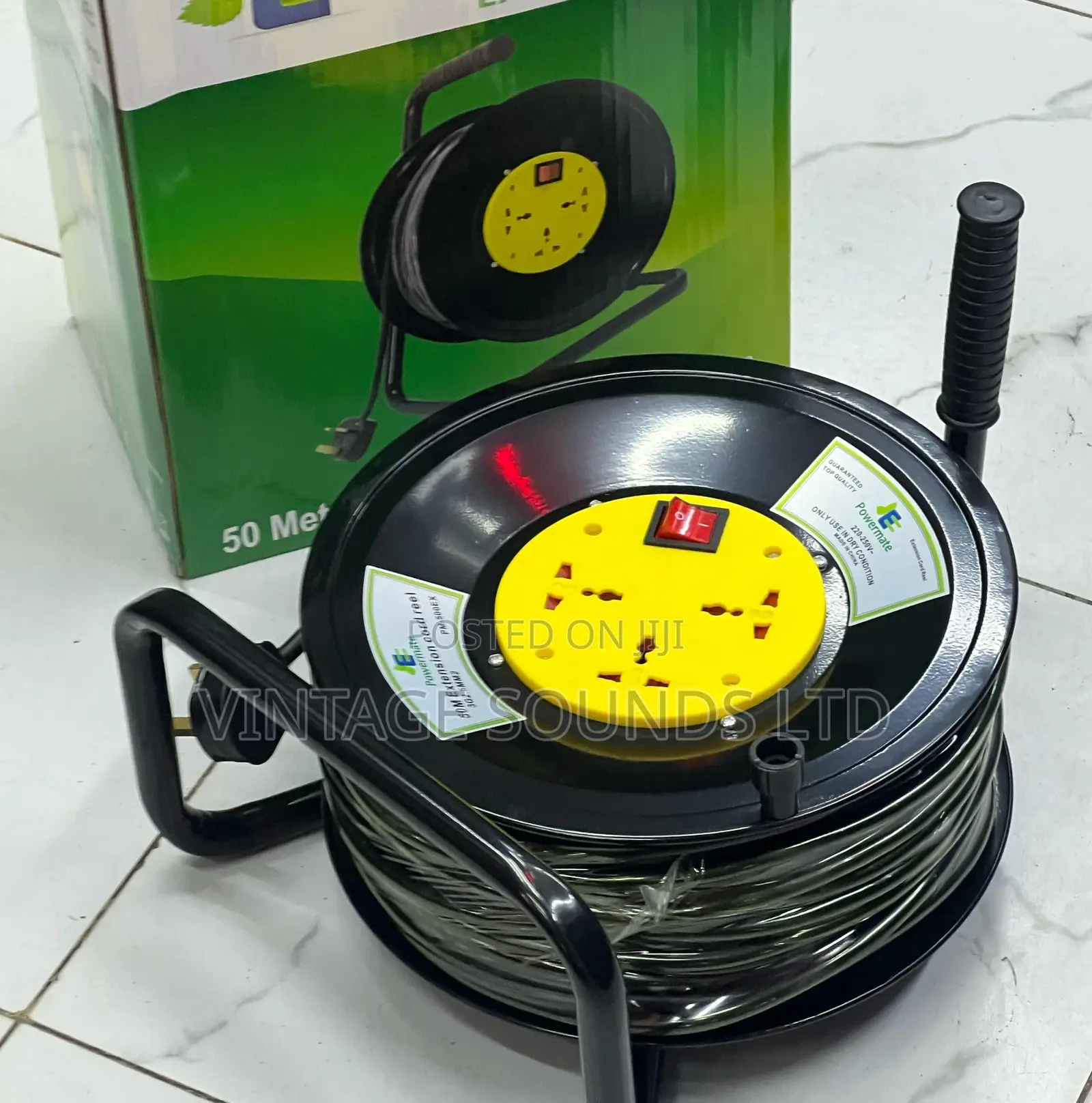 Powermate 50m 2.5mm Power Cable Extension Reel Heavy