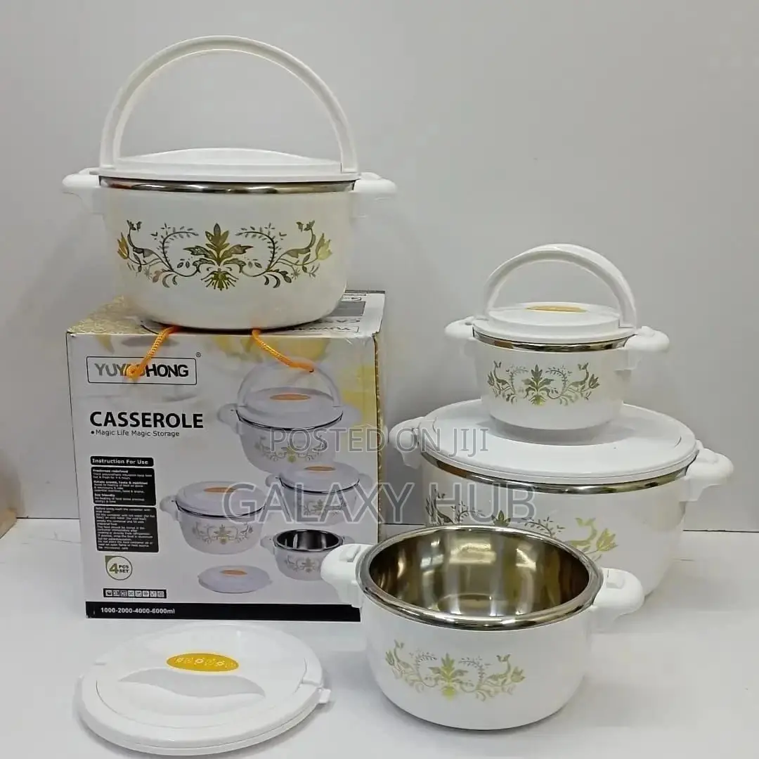 4 PCS Set White Casserole Hotpots