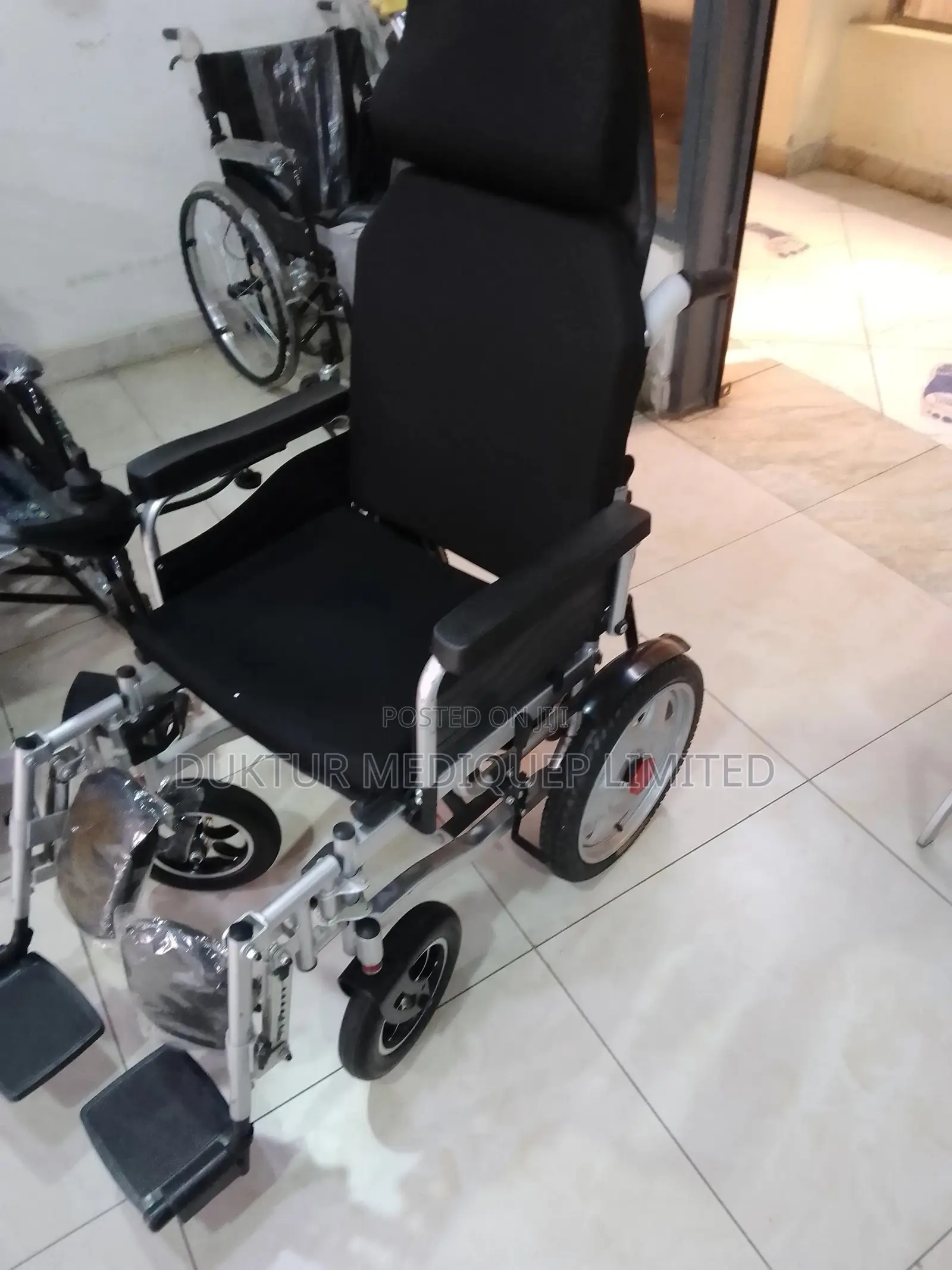 Dual Motors Reclining Electric Wheelchair Portable Folding